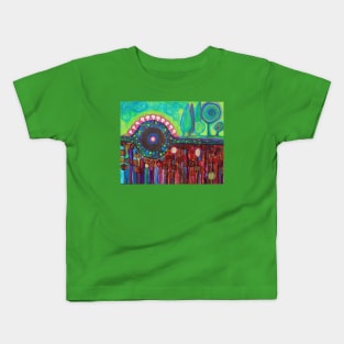 Growth in shades of green, purple and red Kids T-Shirt